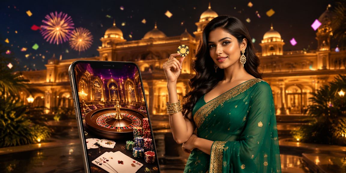 Live casino gaming with Indian player enjoying on mobile device