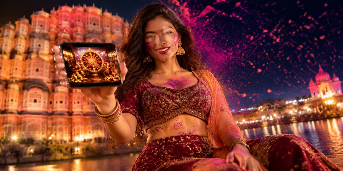 Holi Festival Promotions 2024 Promotions banner showing Holi festival colors in Jaipur